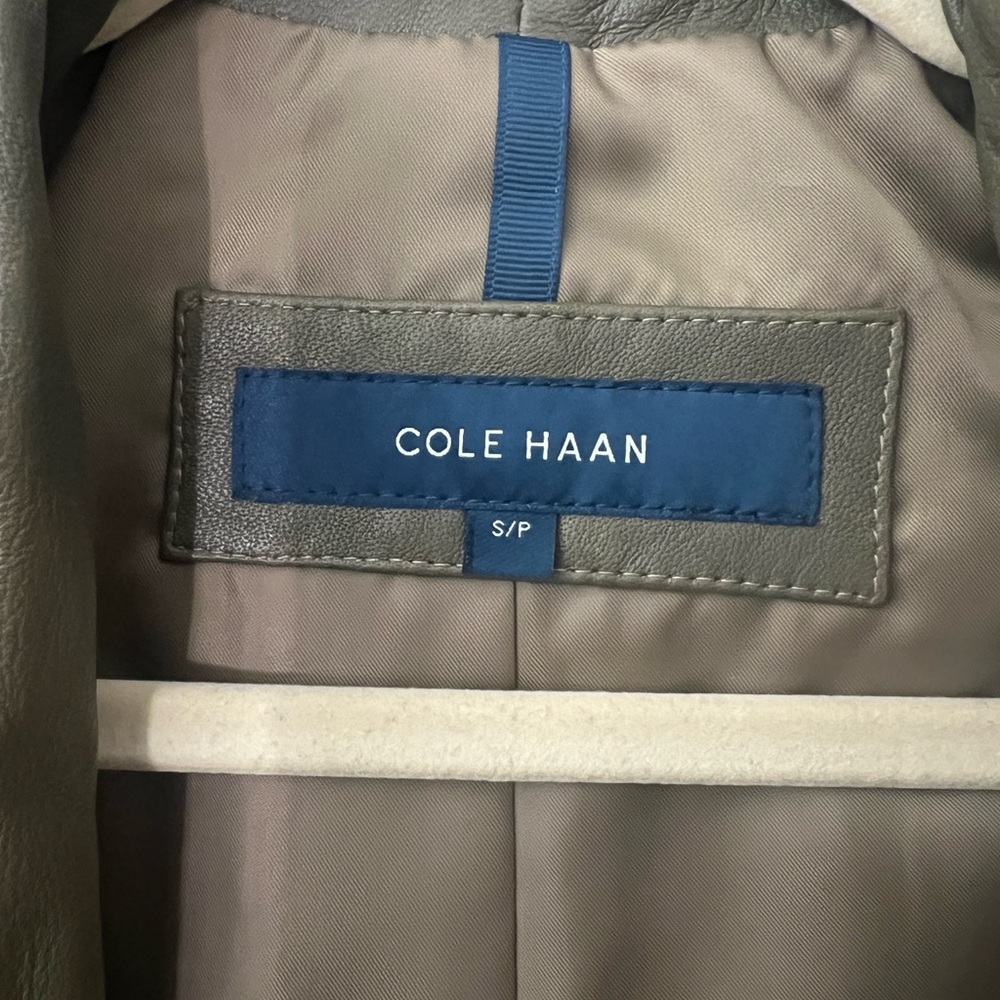 Cole Haan Wing Collar Lambskin Leather Jacket Size Small - Picture 7 of 7